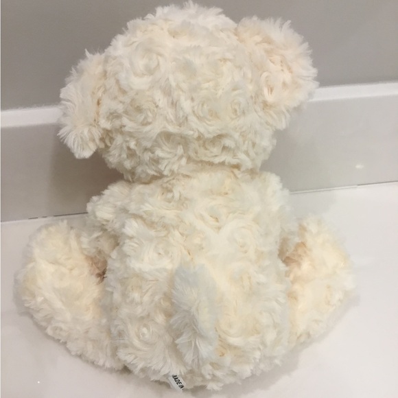Easter Fun- Adorable White Teddy Bear Plush Toy Hugging a Red Heart "I Love You" - Picture 2 of 3